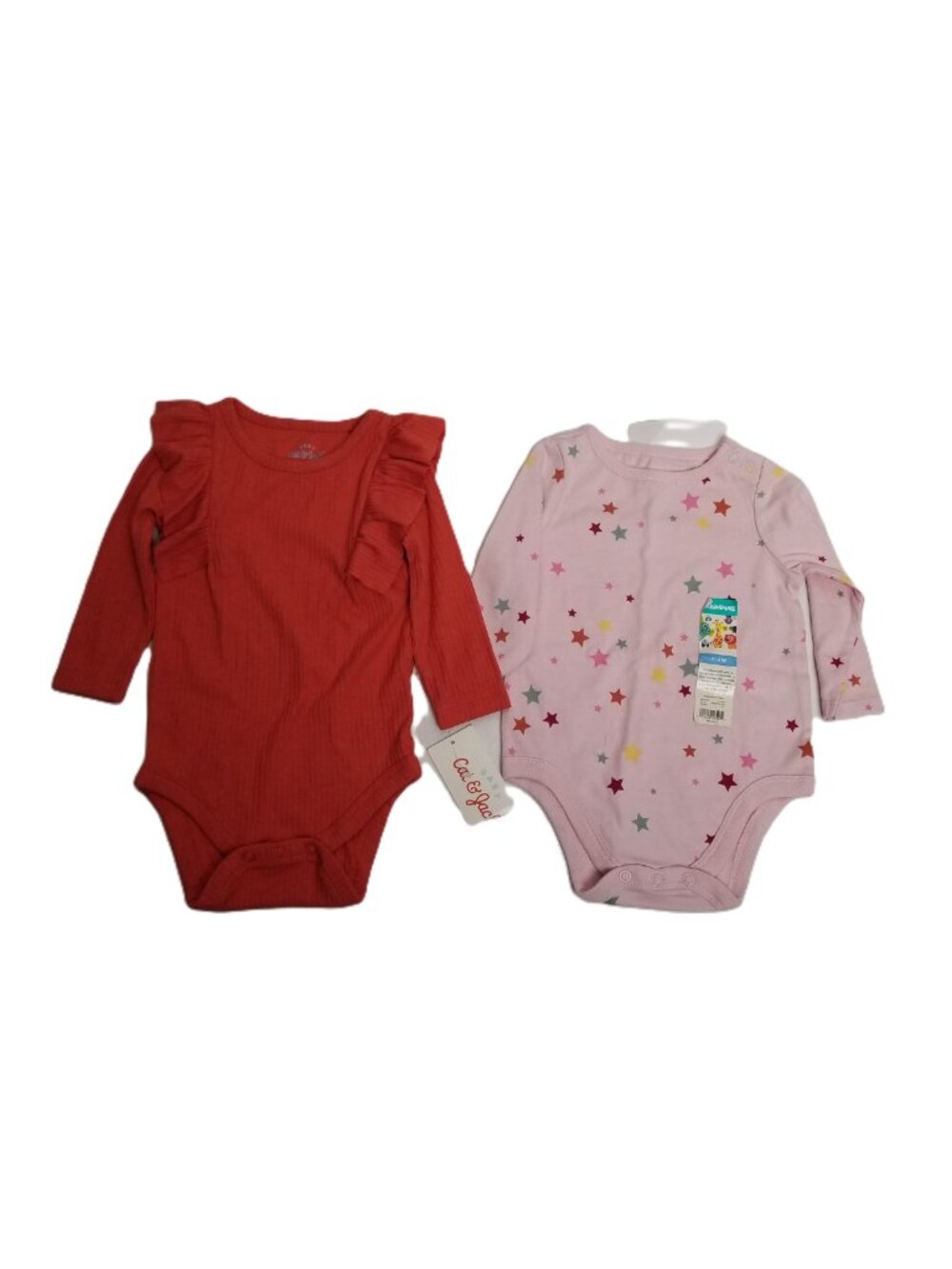 Cat Jack Garanimals Bodysuit Bundle 3 6M Coral Pink Stars Ruffle NWT Baby